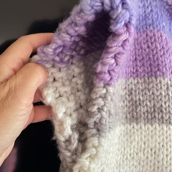 Handmade Heavy Handknit Turtleneck Sweater/Shawl - Picture 3 of 5